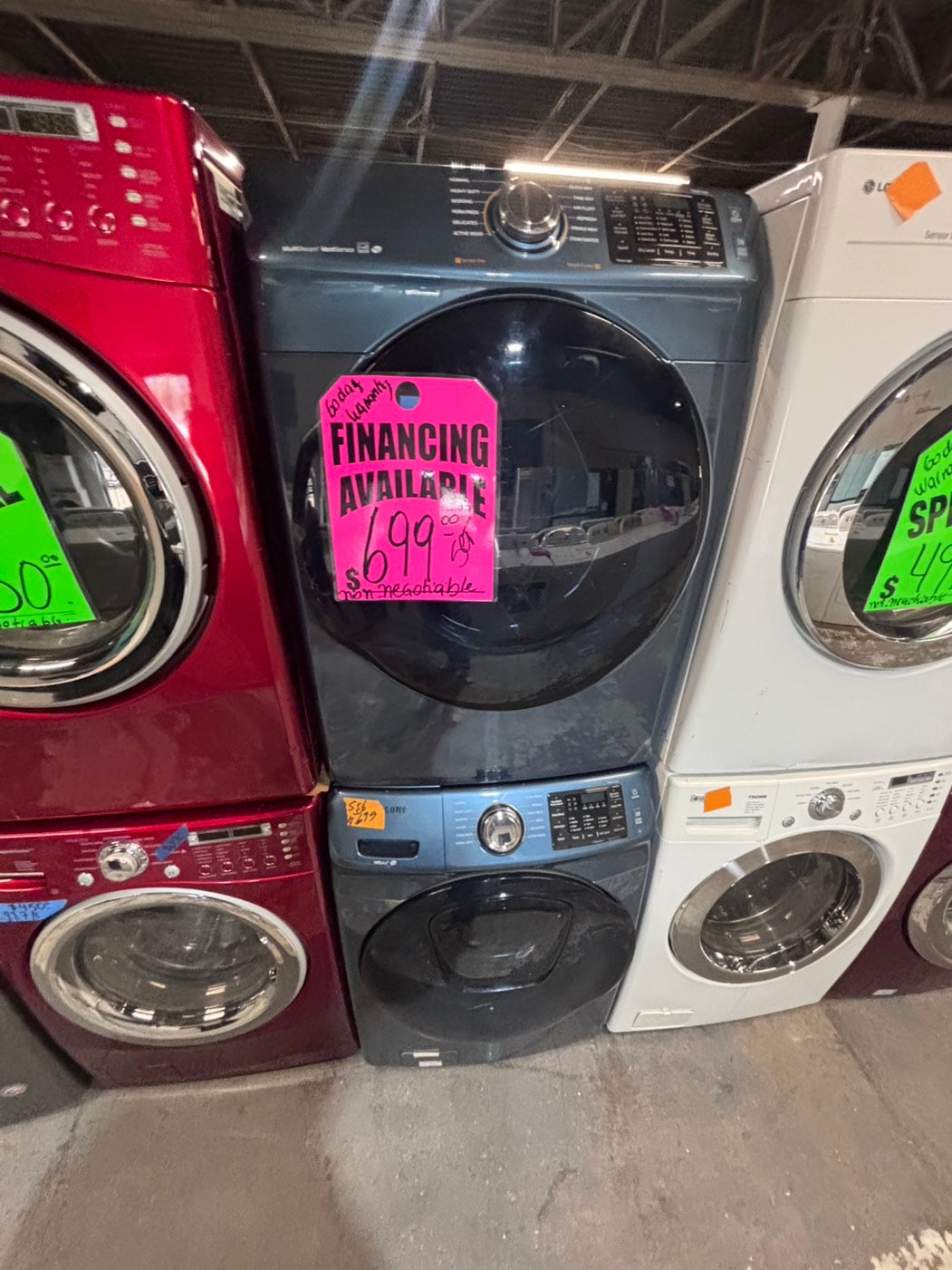 } special🎉samsung washer & dryer set electric 220v front load stackable or side by side - sensor dry in sky blue   #FLSK5SET