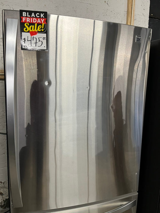 *🔥Black Friday Deal🔥Used | Refurbished Kenmore 33 bottom freezer refrigerator w/ iced maker stainless steel 33" #RFK4567