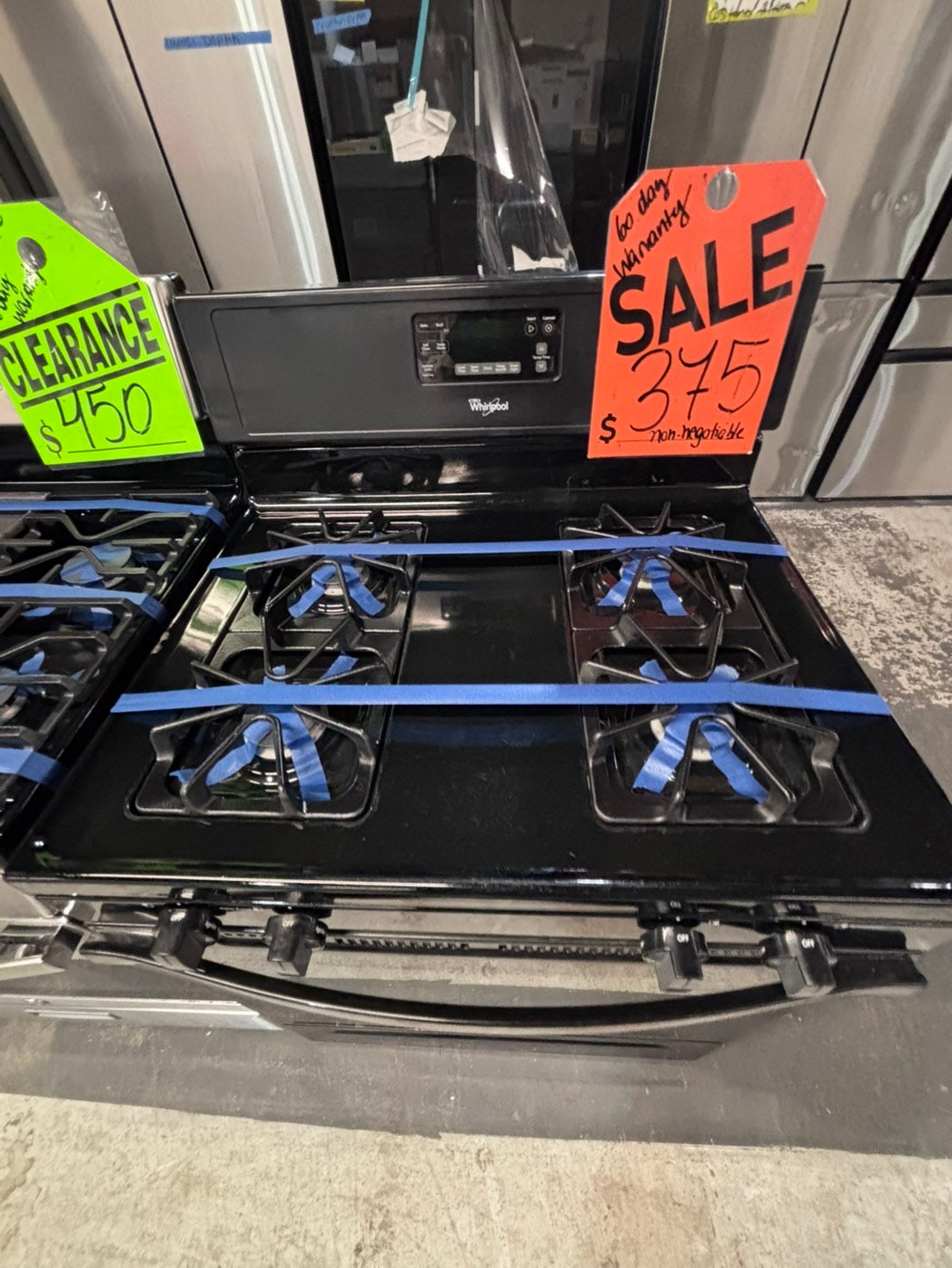 >*sale🔥whirlpool gas range 4 burner bake broil Hi/Lo self clean in stainless steel used-Refurbished 30” #GWB65YB