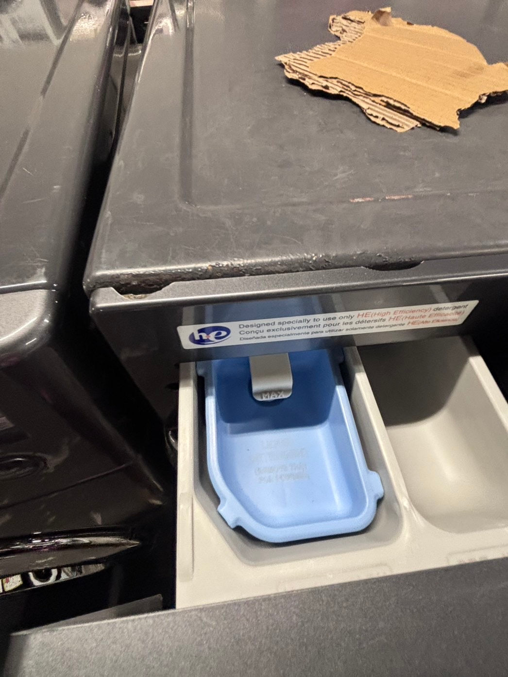 >used- refurbished LG front load washer & dryer set electric 220v large capacity with pedestals in gray stainless steel 27” #ELPV65B