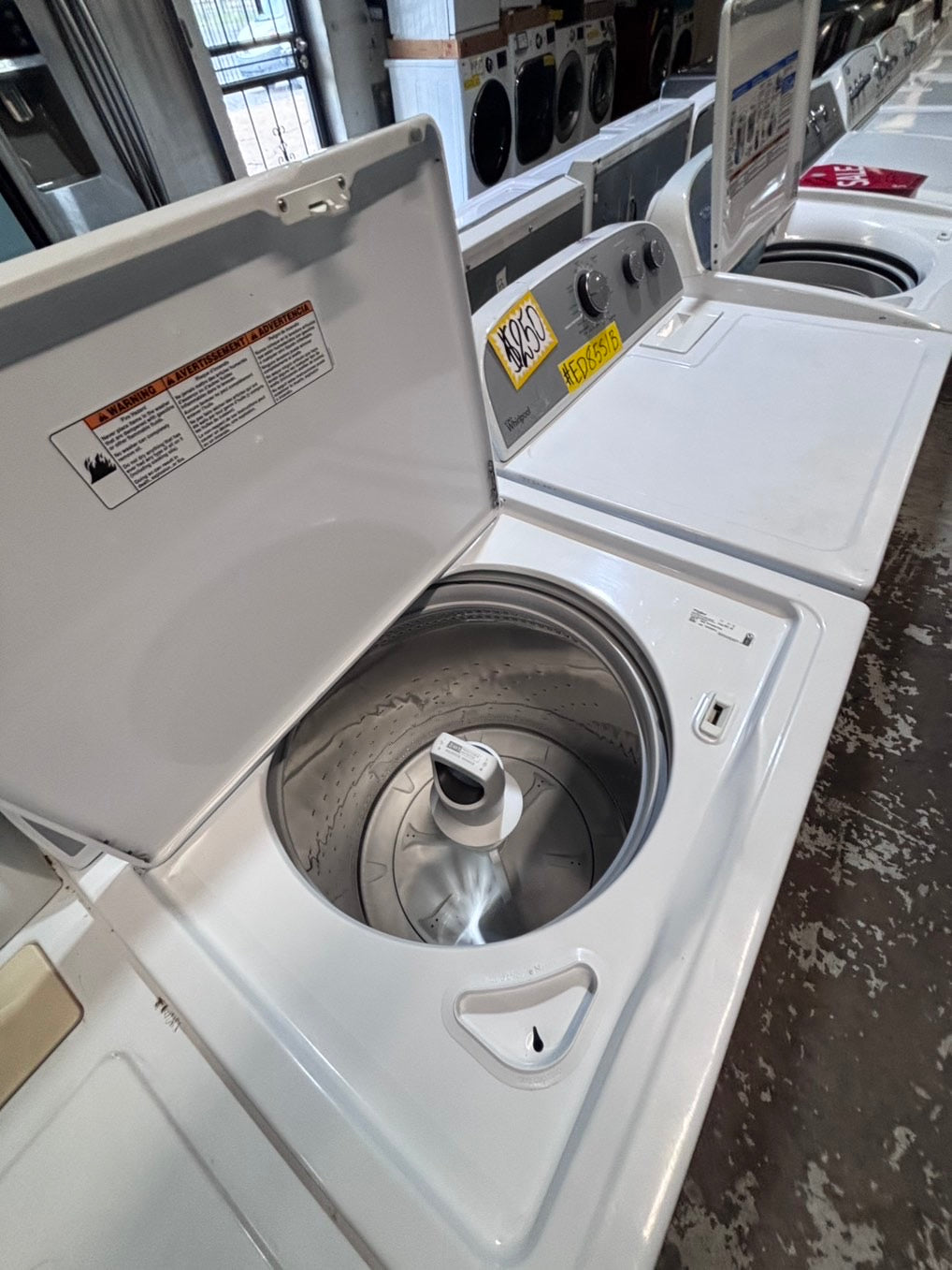 } whirlpool top load washer with removable agitator large capacity & electric dryer 220v  set top load side by side #TSW9TYB
