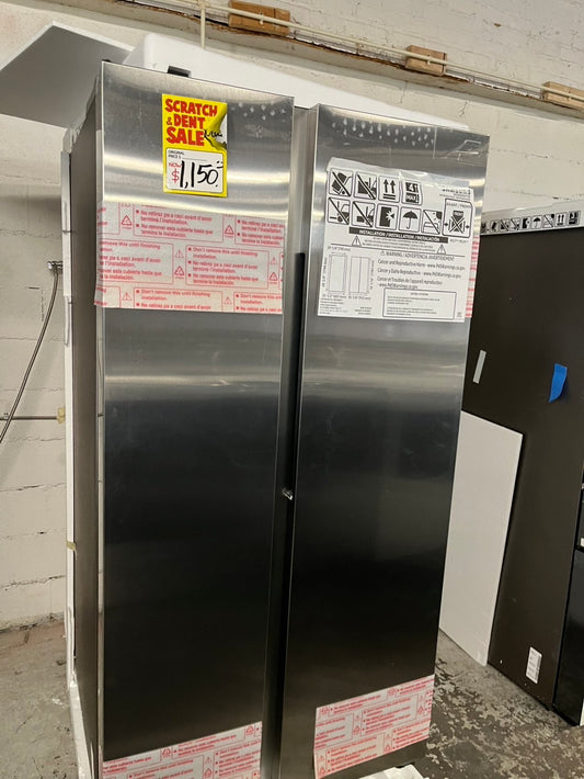 Open box 📦 New S/d Samsung 36 in. 28 cu. ft. Standard Depth Smart Side by Side Refrigerator in Fingerprint-Resistant Stainless Steel #RFSA288PL