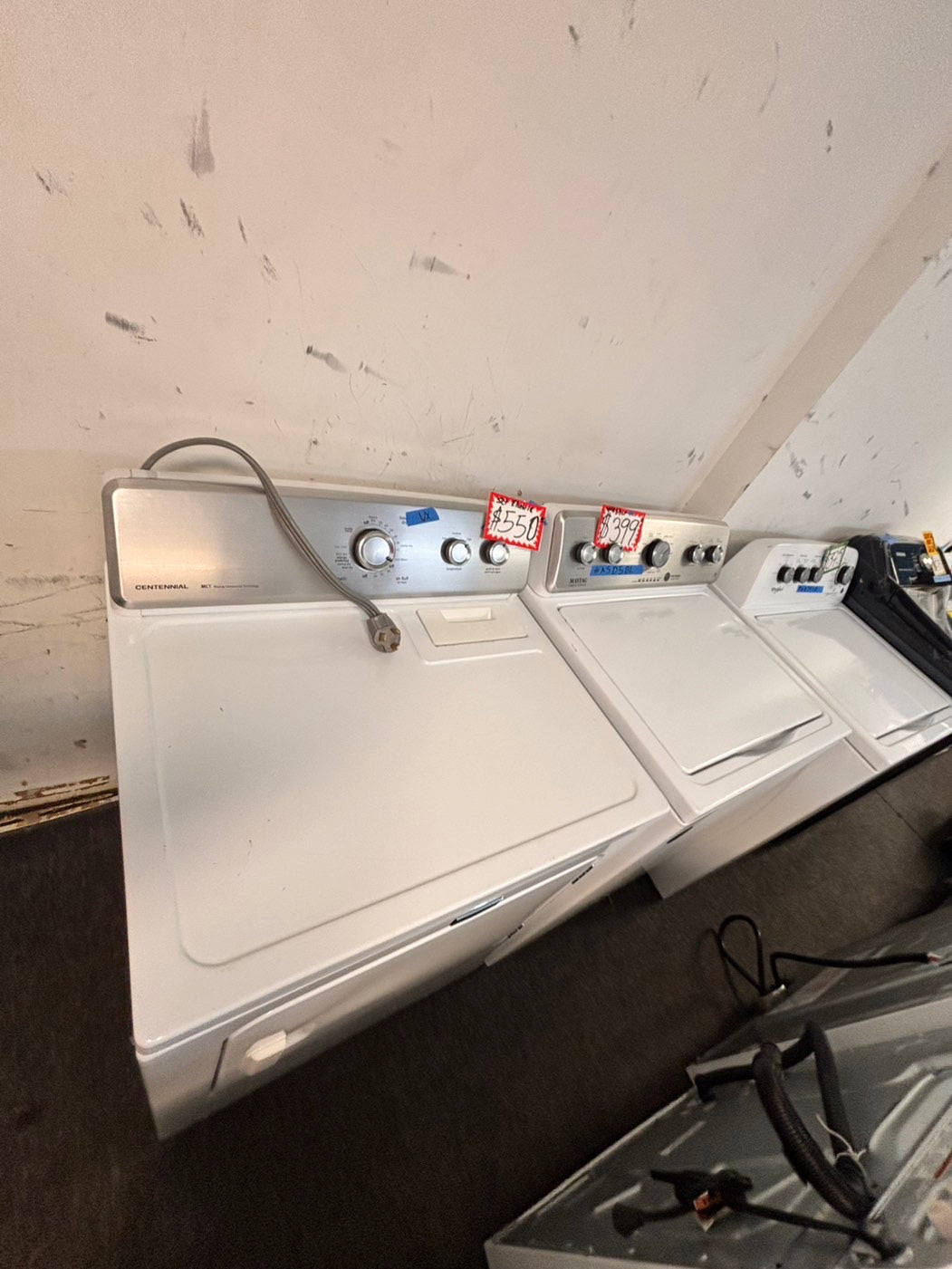 >maytag top load dryer side by side electric 220v large capacity & top load washing machine stainless steel drum with agitator used-Refurbished
#ASD5BLSET