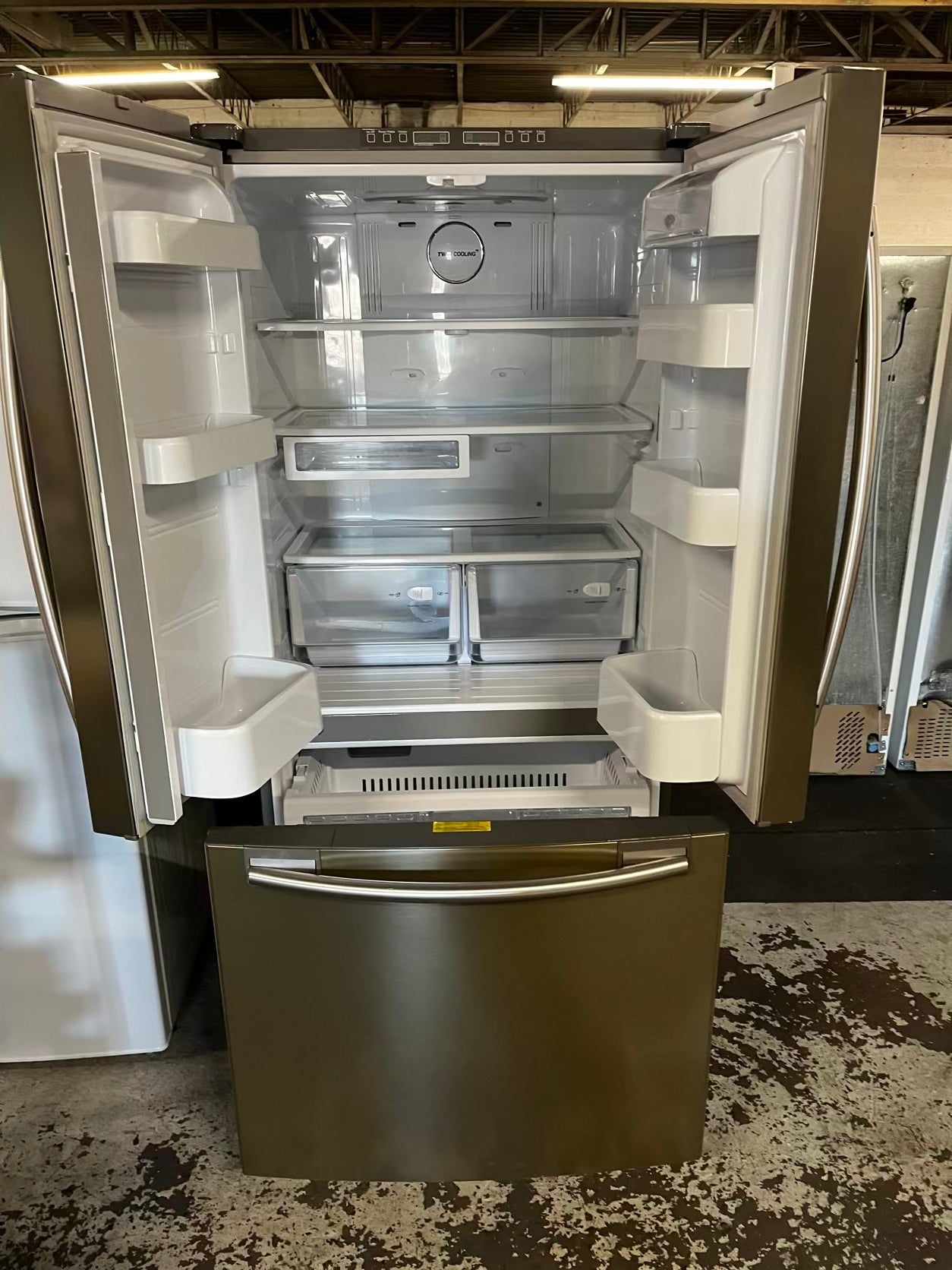 🎄Holiday Sale 🎁Used | Refurbished Samsung  32”  French door refrigerator counter depth slate *NO ice maker- stock number #RF72C3B