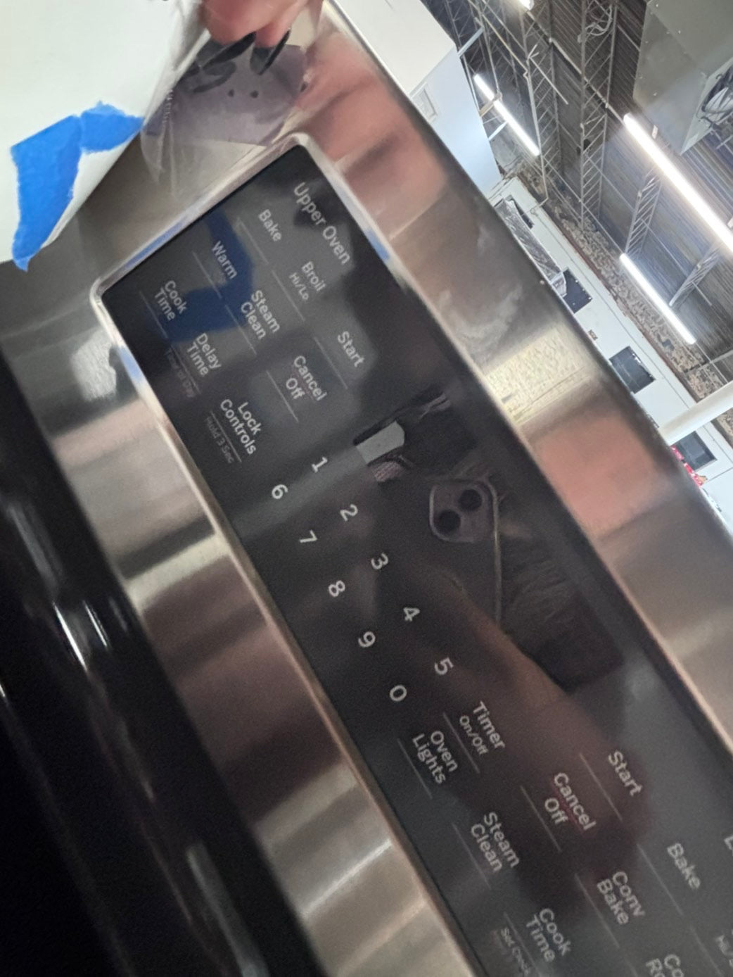 >*GE glass top double oven convection electric range 220v 5 burner stainless steel warm zone bake broil Refurbished fast boil 30" #GEGT16B