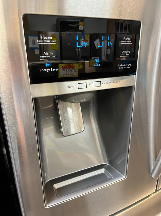 Used | Refurbished Samsung four door refrigerator stainless steel w/ice water dispenser 36" #RF502YL