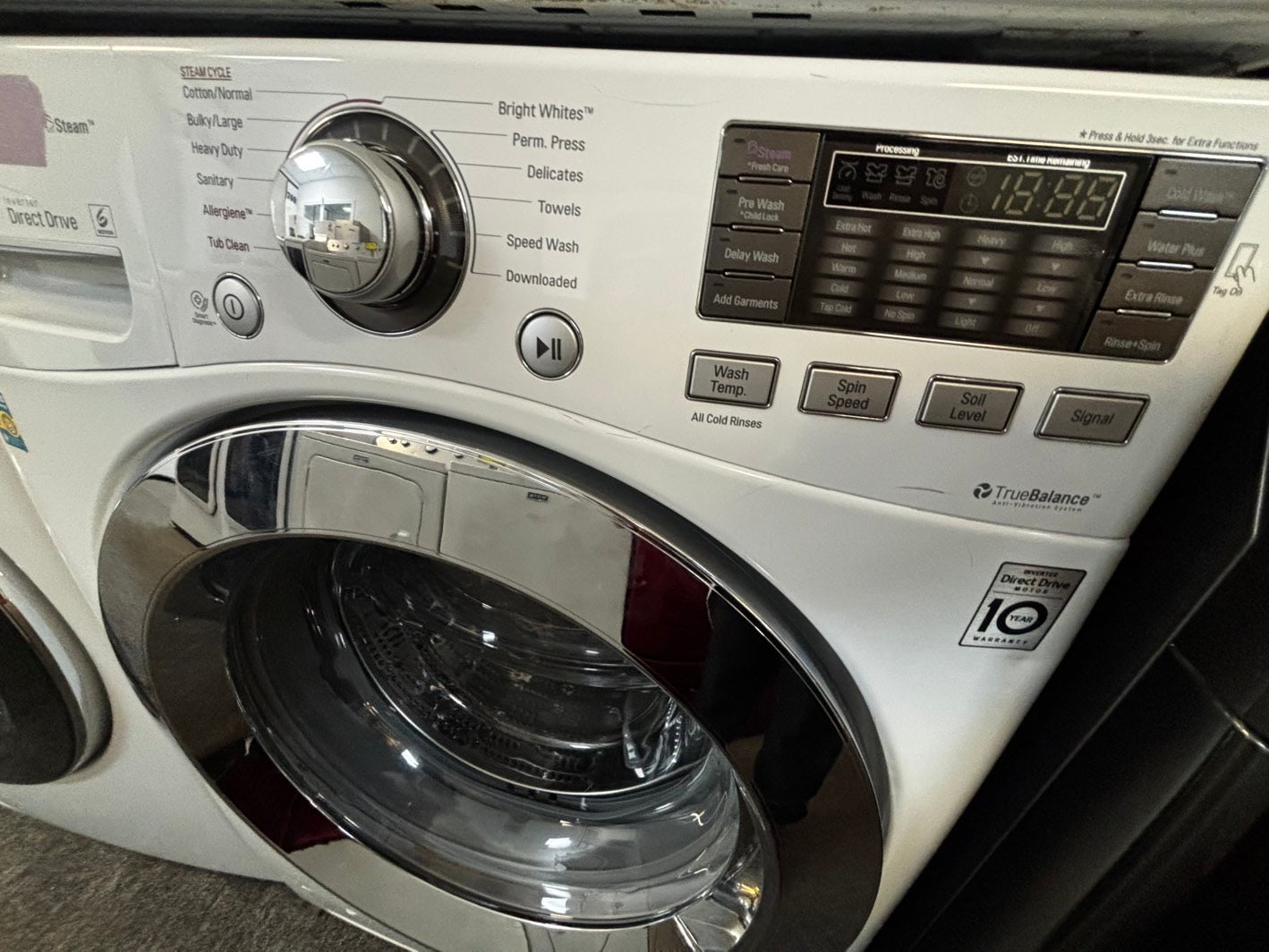 -📢black Friday sale 🦃 LG front load steam washer 4.5cu.ft large capacity stainless steel drum used-refurbished #FW4556L