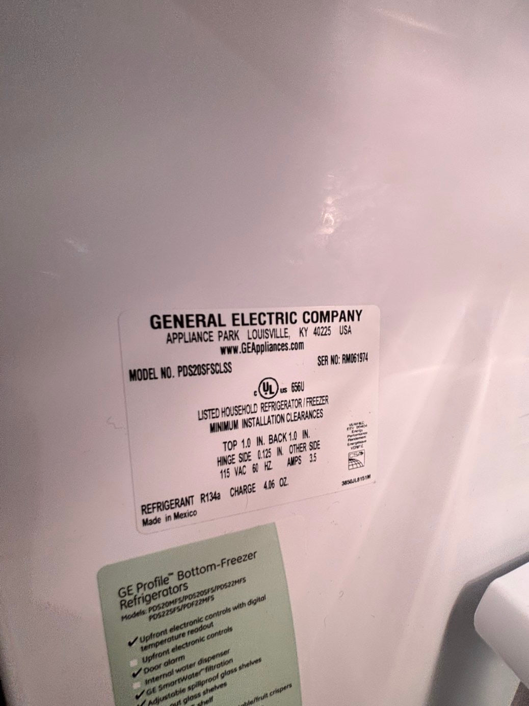 >GE 30” bottom freezer fridge stainless steel with iced maker inside used -refurbished 30” #G5K21B
