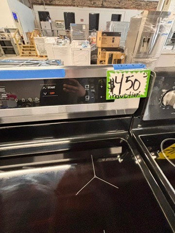 >frigidaire induction Glass Top electric stove stainless steel bake broil burner Self clean 30”  used-Refurbished #EF16B2B