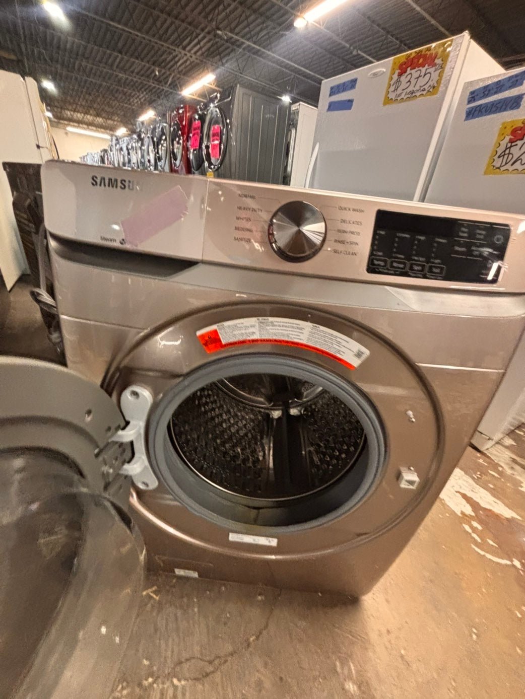 >*Samsung steam washer 4.5 cu ft large capacity used,refurbished Tuscan  color  #W7TWWB