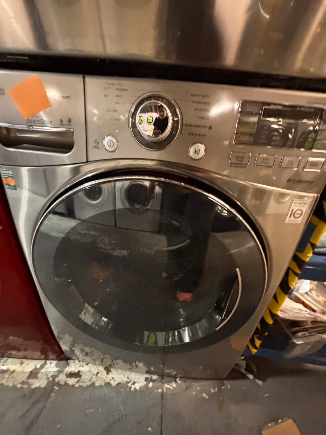 >*special🌟🔥 Used-great conditions refurbished LG steam washer 4.5cu ft & electric steam dryer 7.5 cu ft large capacity set electric 220v front load stackable or side by side - sensor dry He in silver-gray   #WDLGP1SET