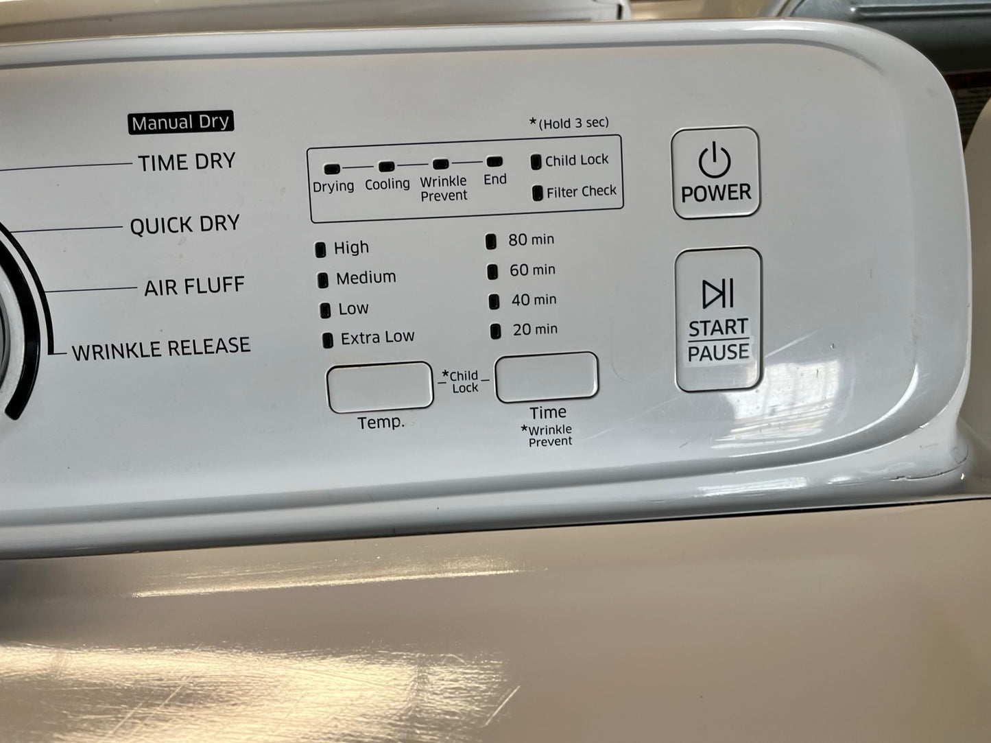 - Samsung Top load washer white with/agitator and stainless steel drum & electric 220v dryer -#W600VB
