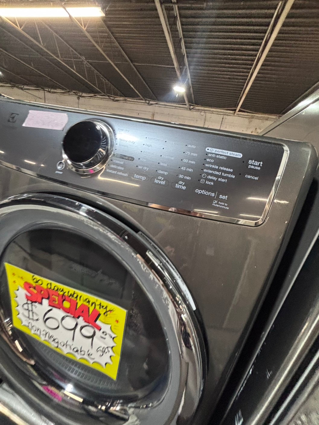 >* special 🔥Electrolux large capacity washer & dryer set electric 220v front load stackable or side by side - sensor dry in gray  #ELT8SET