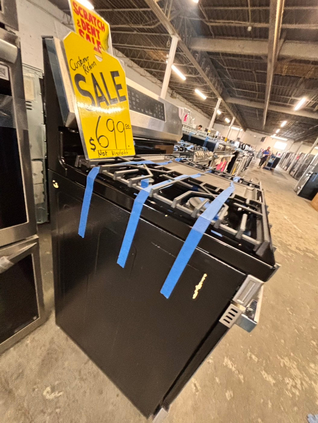 >new Scratch & Dent costumer return GE Air fry convection oven Gas Range 5 burner in Stainless Steel bake broil 30” #ERTTBB