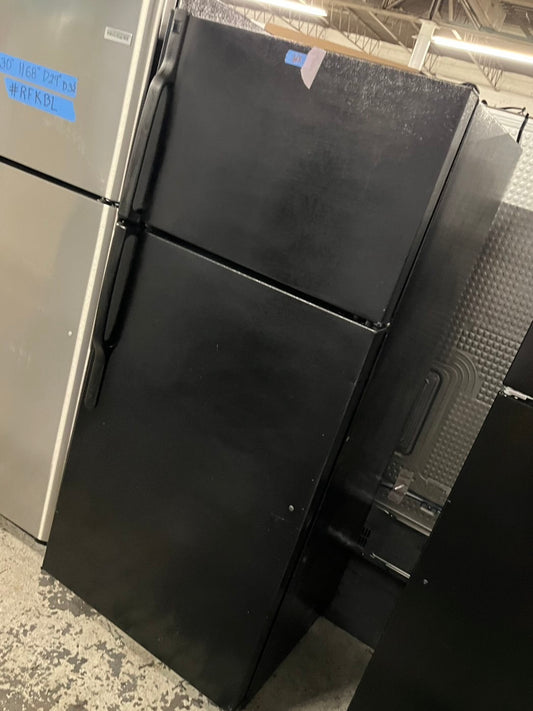 🎉Ge 28”top freezer fridge black used-refurbished #RF288B