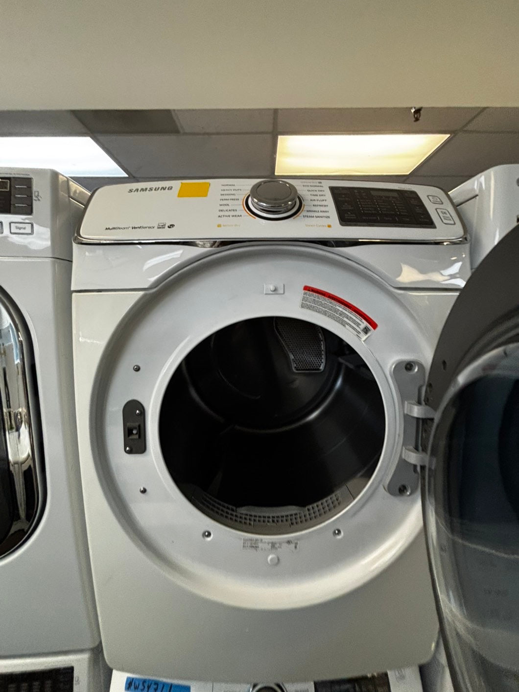 -Samsung steam washer 4.5 cu ft & steam dryer 7.5 cu ft set electric 220v front load stackable or side by side -sensor dry He in dark white  #WST547LL