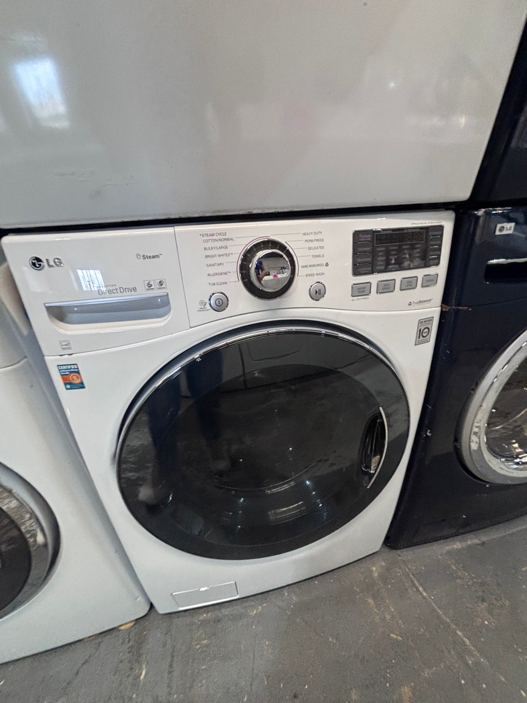 } LG washer & dryer set large capacity,electric 220v front load stackable or side by side - sensor dry , working 💯 with warranty ! in white color used,refurbished #LGHG74SET