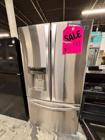 >special combo 2pc. Kenmore French door Refrigerator 36” stainless steel with water dispenser & ice maker & electric stove 5 burners & both same brand #RFXV421B