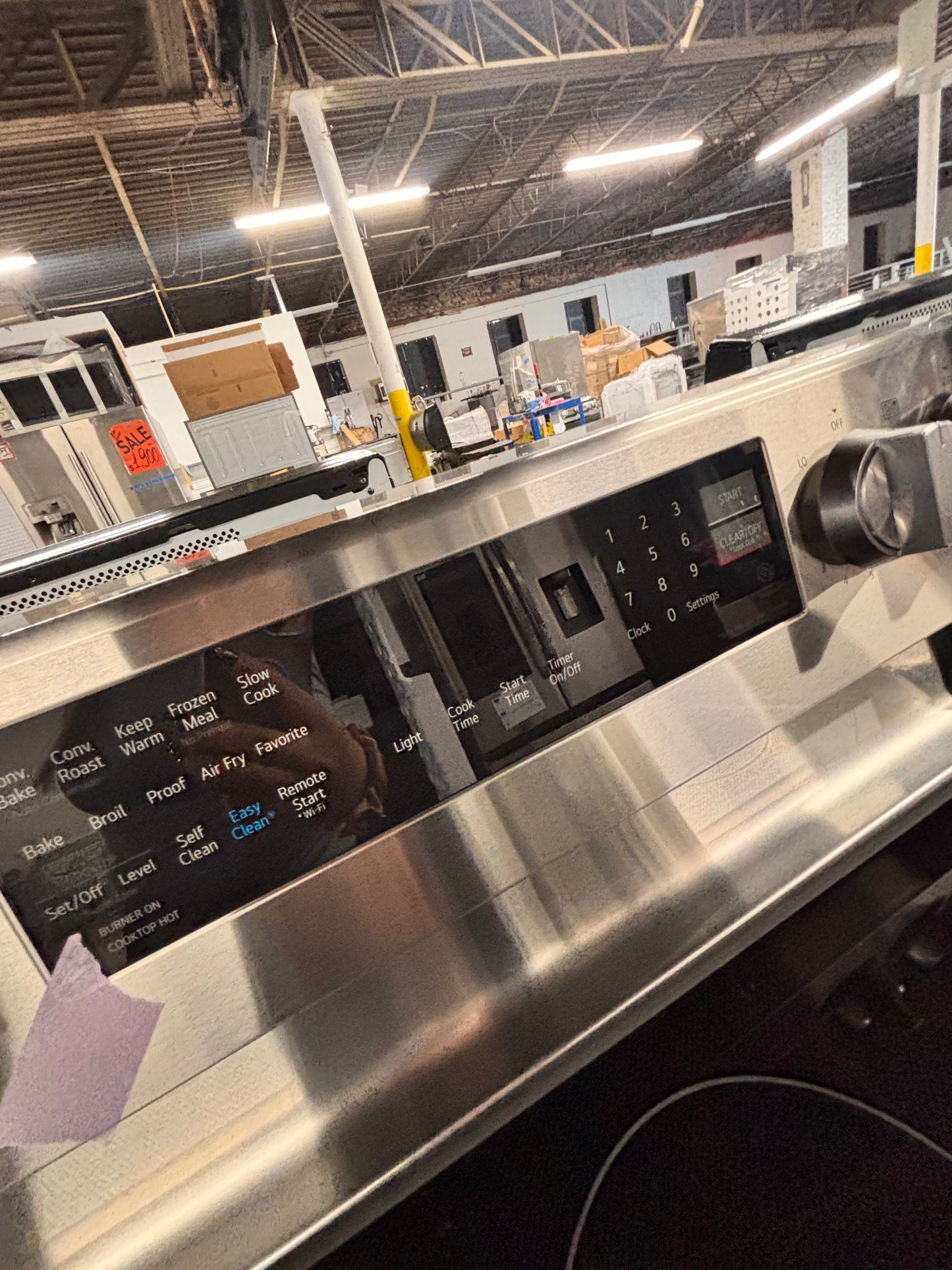 >LG Air-fry Glass Top electric stove stainless steel convection oven bake broil 4 burner Self clean 30” used-Refurbished #WZX223B