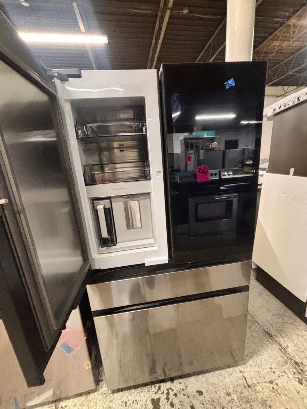 >special🎈New open box (costumer return ) Samsung - Bespoke 29 cu. ft. Full size  4-Door French Door Refrigerator with AI Family Hub+ - Charcoal Glass  & Black/Charcoal #RFFH2241B