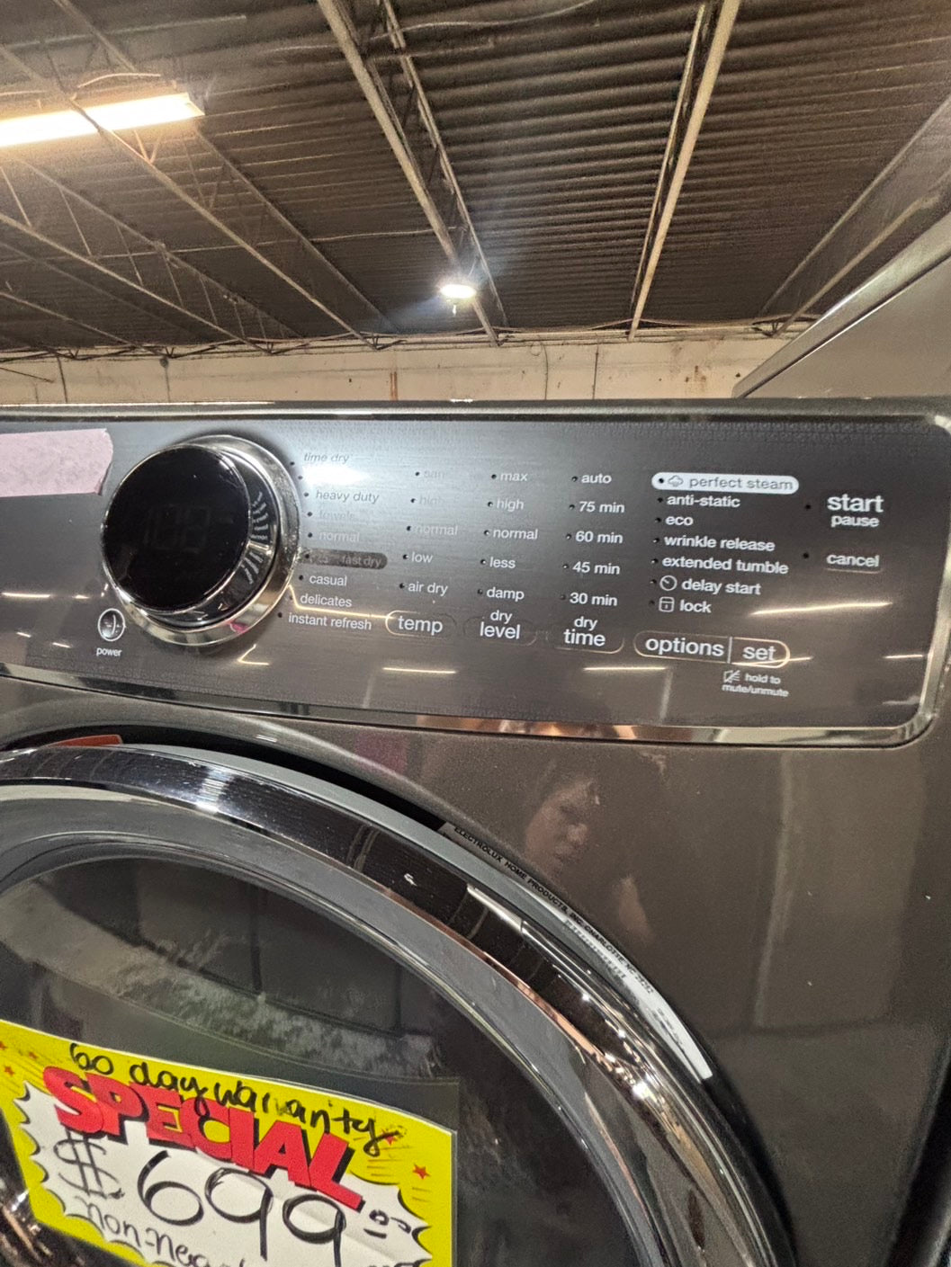 >* special 🔥Electrolux large capacity washer & dryer set electric 220v front load stackable or side by side - sensor dry in gray  #ELT8SET