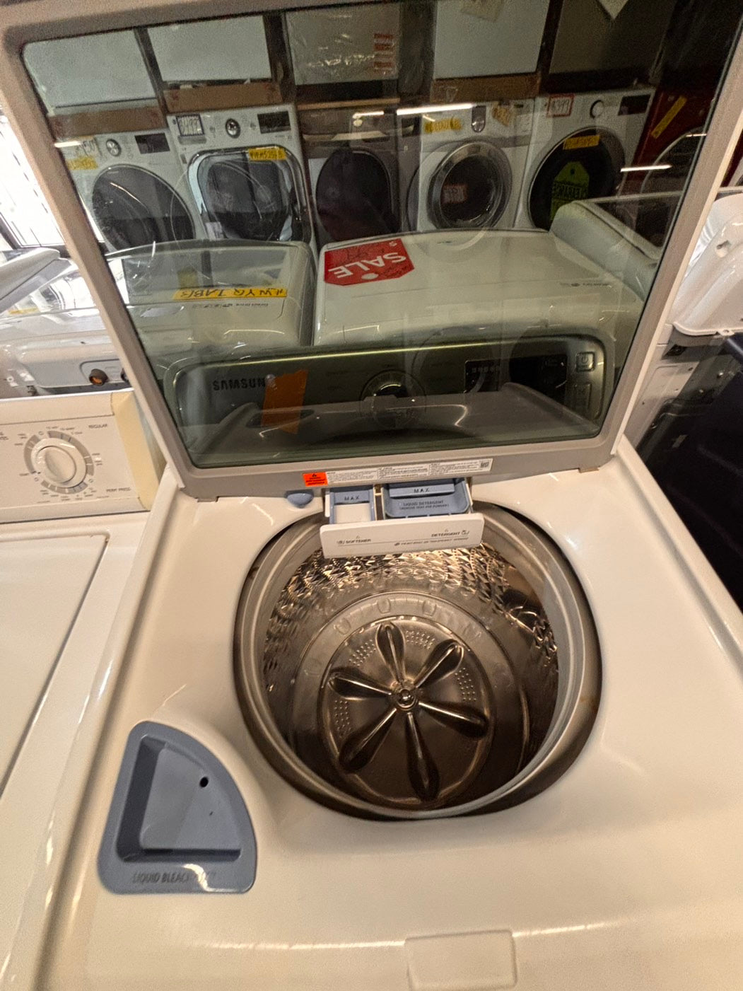 >*special 🔥Samsung white color , Top load washer  Large capacity stainless steel Drum used,refurbished #SAYZ882B