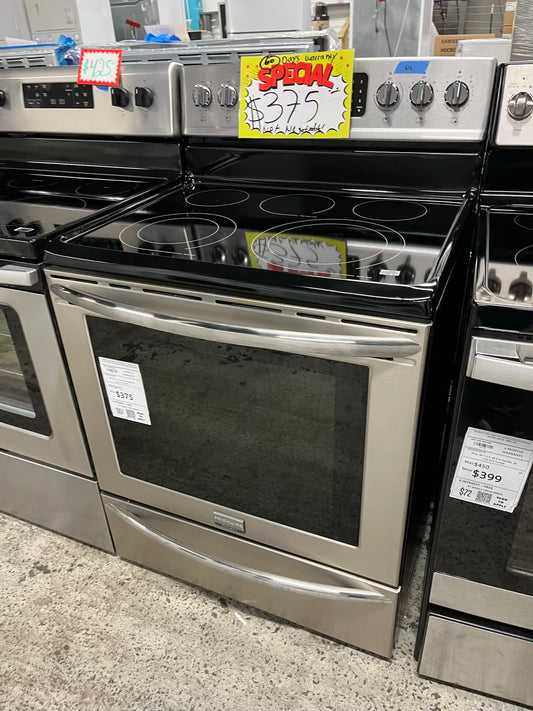 Frigidaire Gallery electric 220v range 5 burner warm zone convection bake broil self clean stainless steel 30" #ER518DB