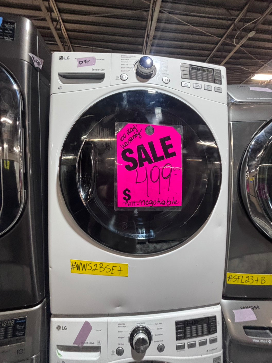 >* special🎉LG washer & dryer set electric 220v front load stackable or side by side - sensor dry in white  #WEAA5SET