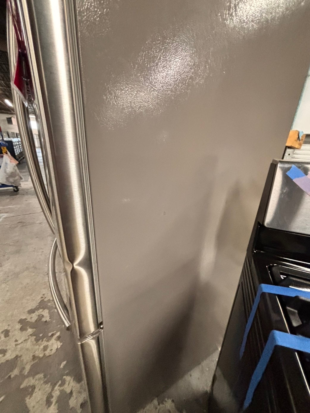 >special combo 4pc. Samsunf French door Refrigerator 36” stainless steel w/  ice & water dispenser,gas stove 5 burners ,new scratch and dent over the range microwave & dishwasher all same brand #JZ1216BCOMBO
