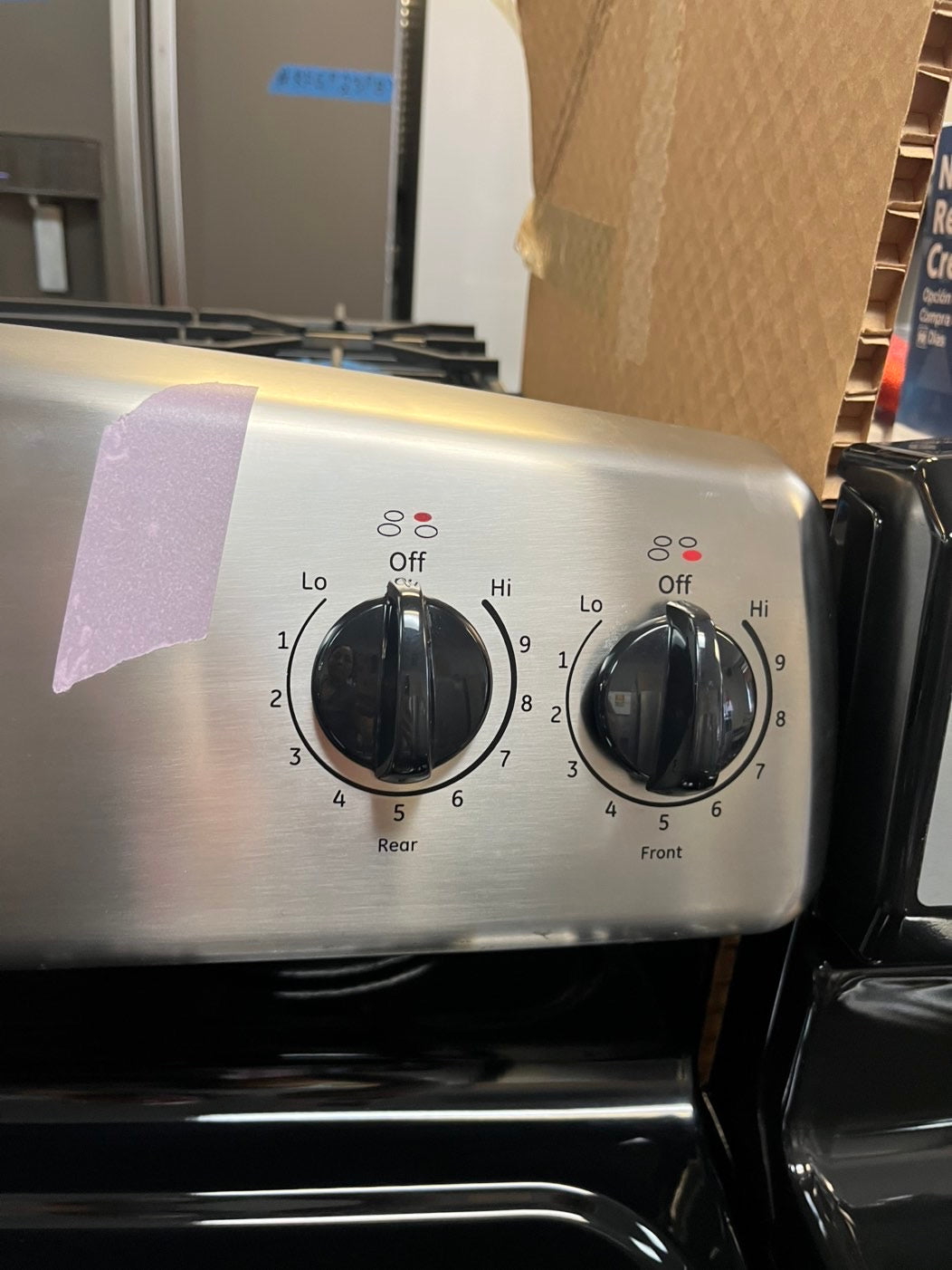 =GE Coil Top electric stove white bake broil 4 burner Self clean 30” stainless steel used-Refurbished #ELGE28NL