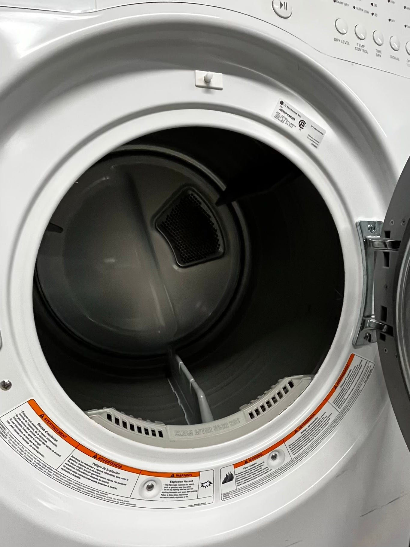 * 🎉 Black Friday - LG washer 4.5 cu ft & dryer 7.5 cu ft set electric 220v front load stackable or side by side - sensor dry He in white  #WD23391B