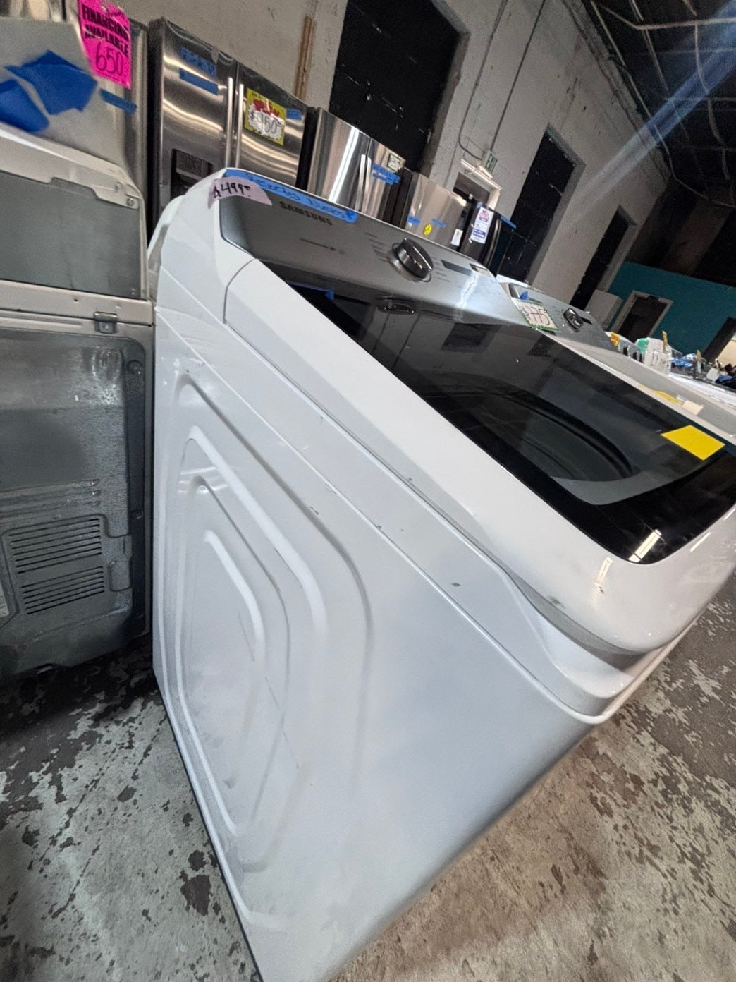 >*samsung extra  Large capacity white color Top load washer Drum stainless steel used,refurbished #SWPY57B