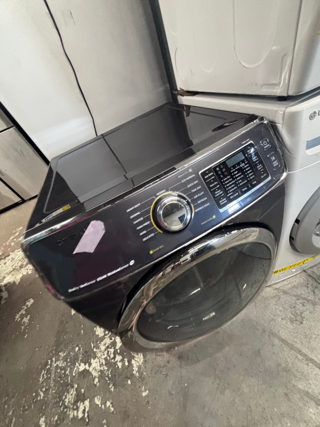 >*july 4th sale 🔥samsung steam sensor Dry front load stackable electric 220v dryer in dark gray color used-refurbished 27" #DEAQ1NB