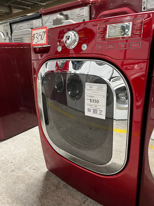 LG front load stackable electric 220v dryer in red steam dry in red  27" #ED405JB