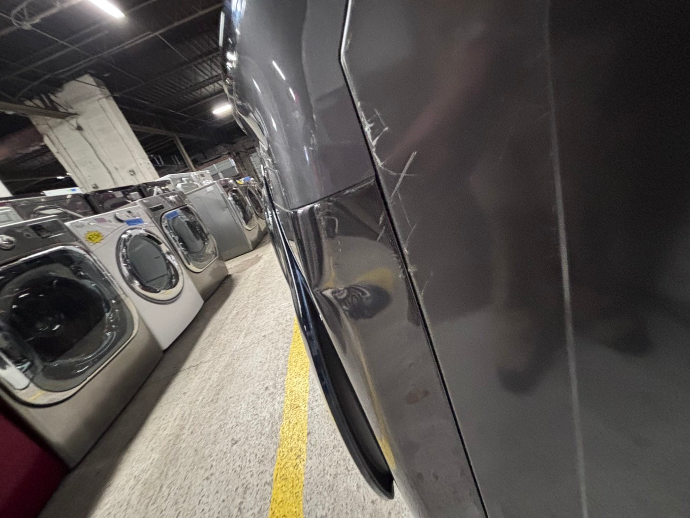 >samsung  front load washer 4.5 cu ft & dryer 7.5 cu ft set electric 220v front load stackable or side by side - sensor dry He in dark gray   #WDKS1B