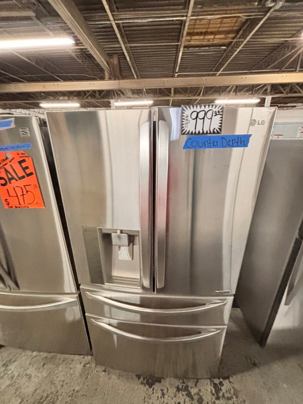>sale🔥LG  French door 4-doors Refrigerator counter depth stainless steel w/ ice water dispenser great condition 36" used-refurbished #LGAW24BB