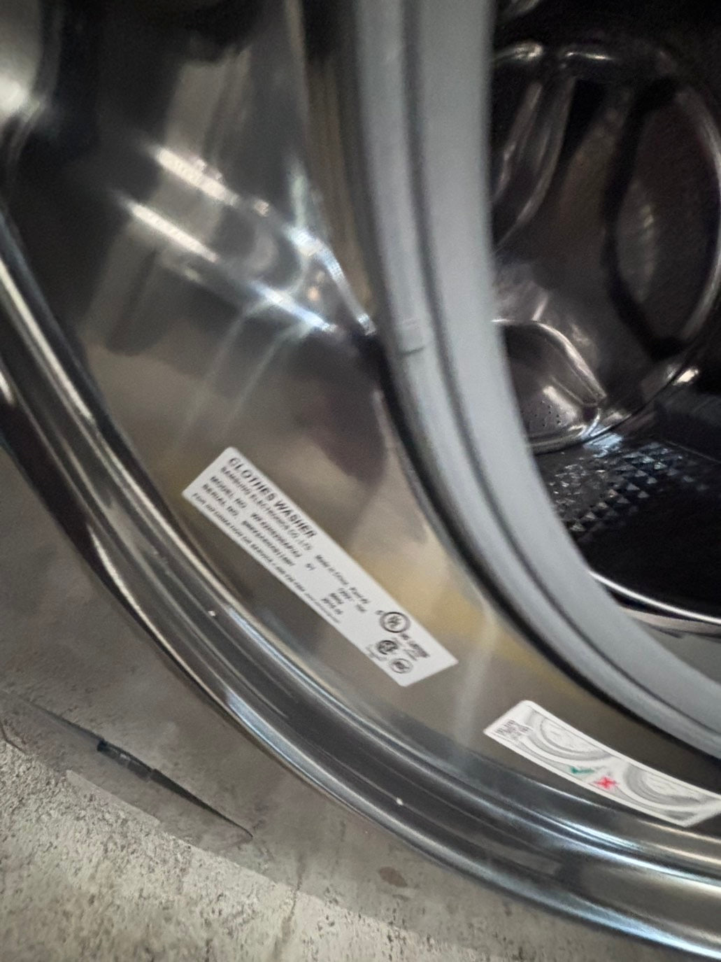 >*Samsung gray front load washer large capacity stackable or side by side  27” in used-Refurbished #SGEE3WB
