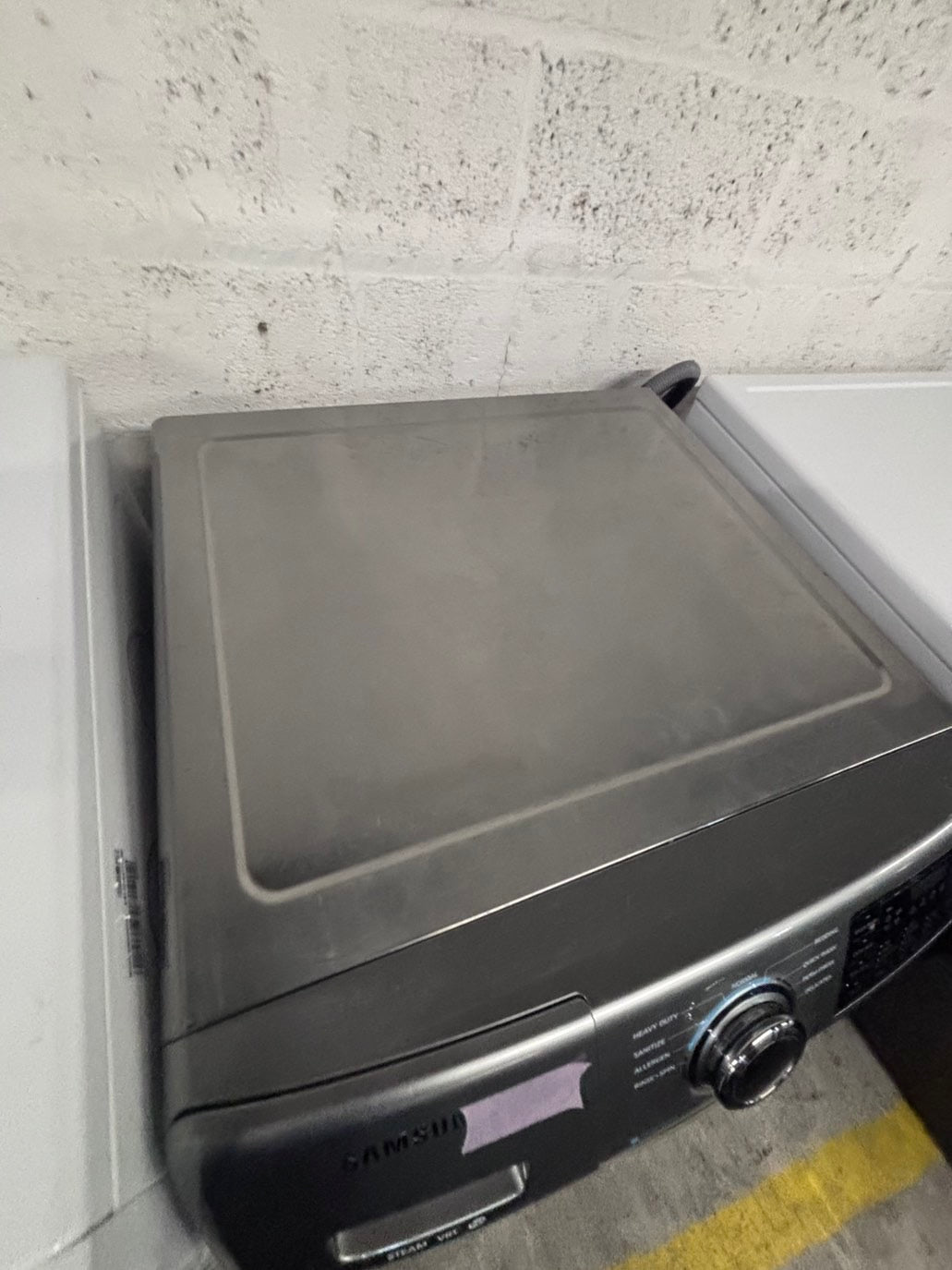 >*Samsung gray front load washer large capacity stackable or side by side  27” in used-Refurbished #SGEE3WB