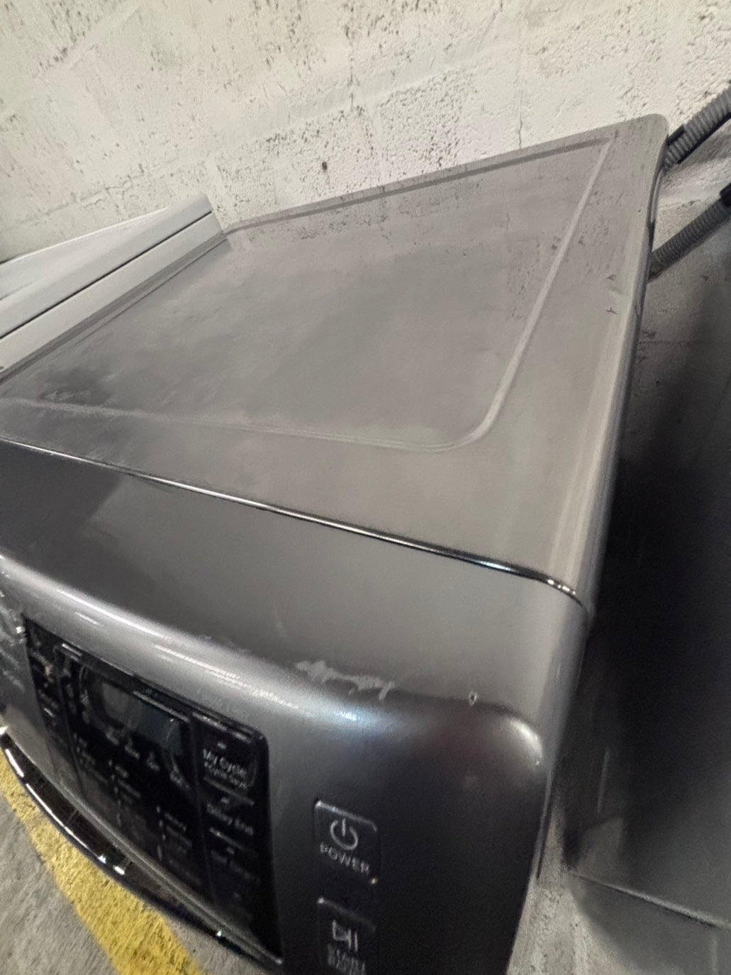 >*Samsung gray front load washer large capacity stackable or side by side  27” in used-Refurbished #SGEE3WB