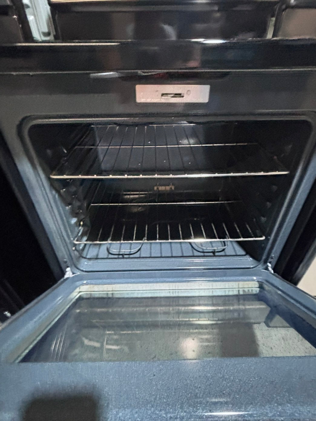 >*GE electric 220v glass top range 4 burner  bake Broil roast self clean stainless steel 30" Refurbished #EGNY33B