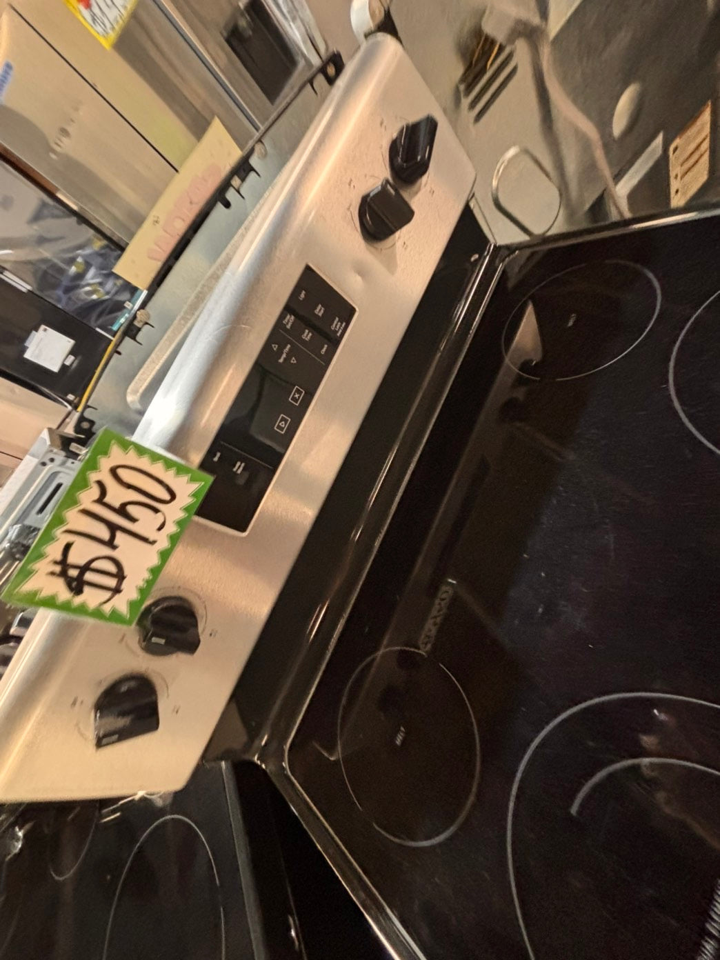 >*whirlpool electric 220v glass top range bake Broil roast self clean stainless steel 30" used-Refurbished #EWG161B