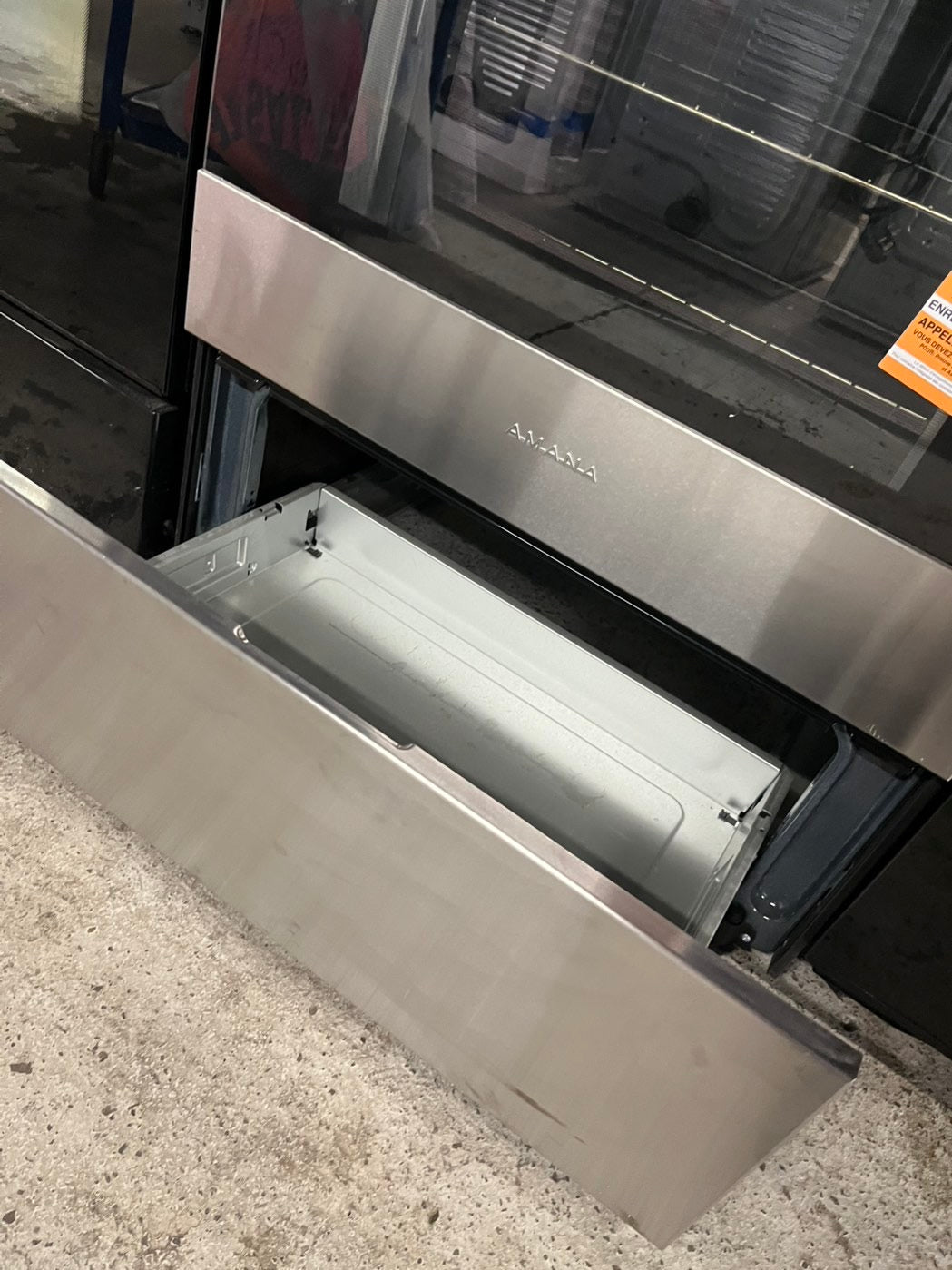 open box New scratch&Dent Amana electric coil top  range 4 bake broil & warm burner stainless steel #ERGC26VB