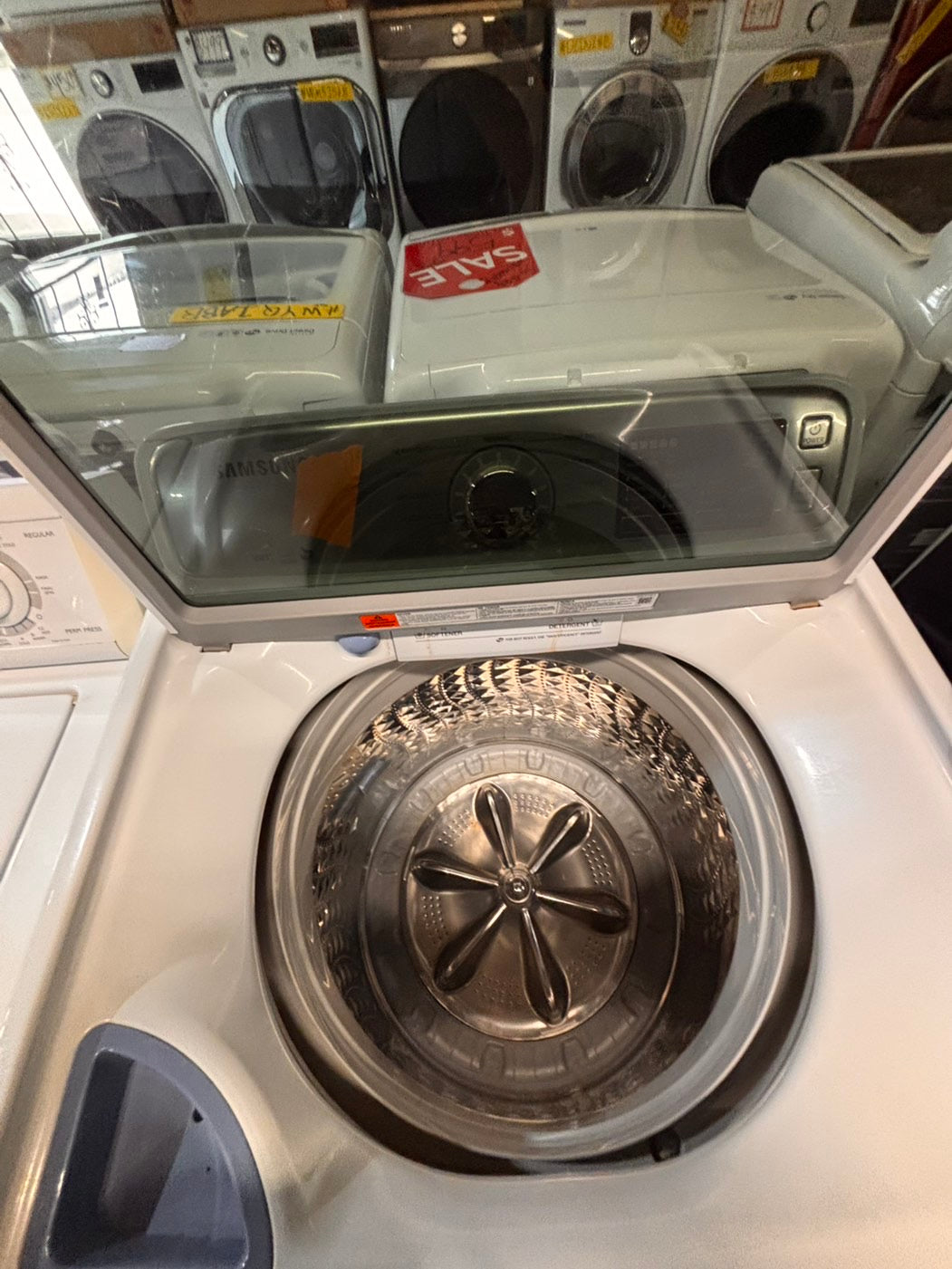 >*special 🔥Samsung white color , Top load washer  Large capacity stainless steel Drum used,refurbished #SAYZ882B