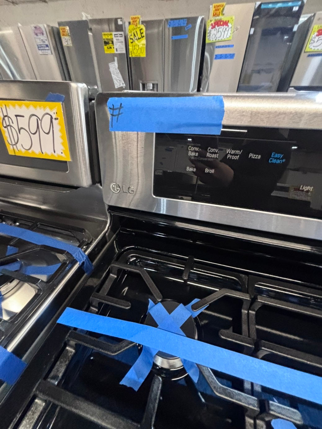 >>LG Gas range 5 burner convection oven bake ,broil Hi/Lo self clean in stainless steel used-Refurbished 30” #LGG5QB