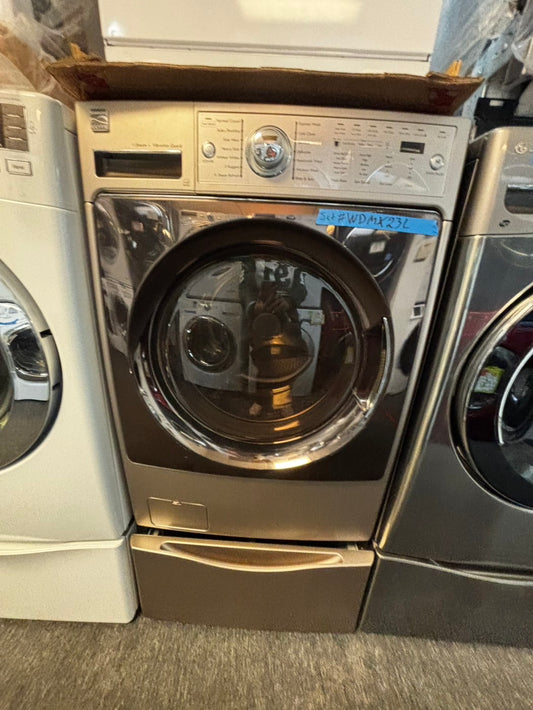 Kenmore 27" Front-Load Washer Steam large capacity w/pedestal extra storage  27" used-refurbished #FWK9571L