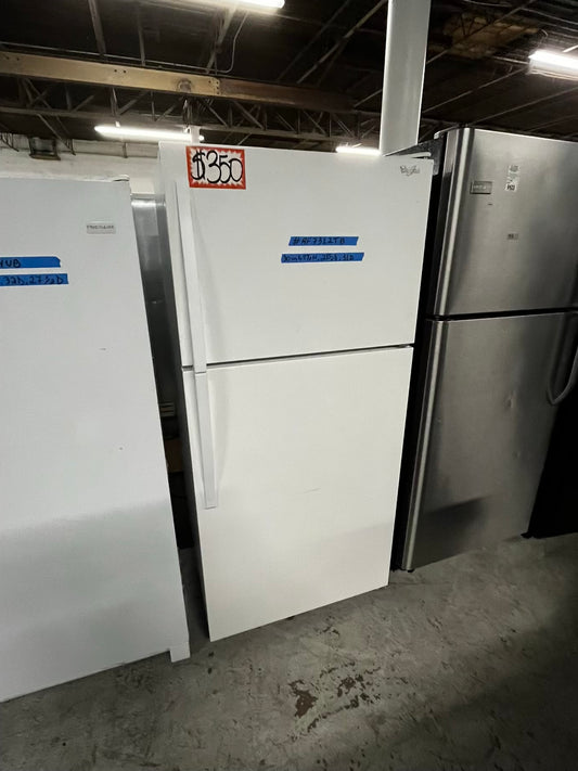 *Whirlpool top freezer refrigerator in white 30” used - refurbished #RF7312TB