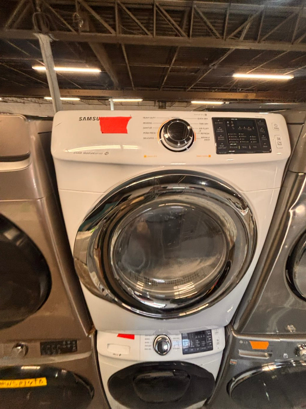 }}clearance 🔥🔥Samsung steam washer 4.5 cu ft & dryer 7.5 cu ft set electric steam 220v front load stackable or side by side - sensor dry white color   #WSH11SET