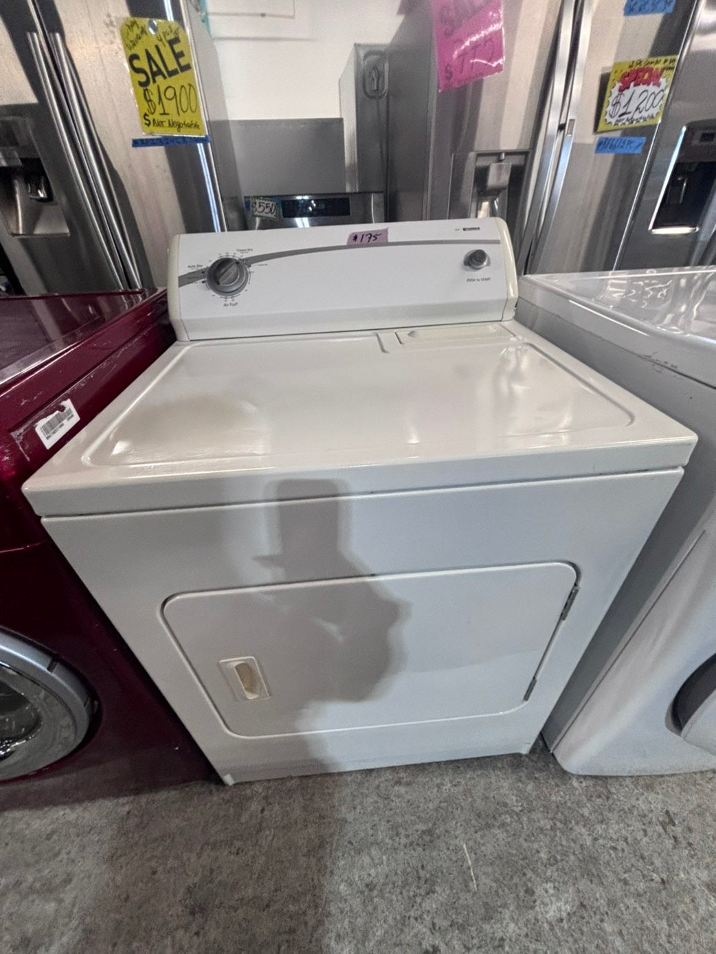 >*kenmore  flat back side x side extra large capacity electric 220v dryer  29” wide.    26”in Depth ,used -Refurbished #EDZN55B