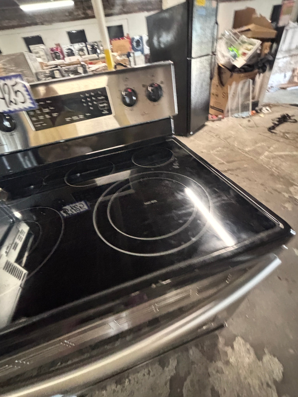 } samsung electric 220v glass top range bake Broil roast self clean convection oven stainless steel working 💯  with warranty ! 30" used-Refurbished #SAQS71B
