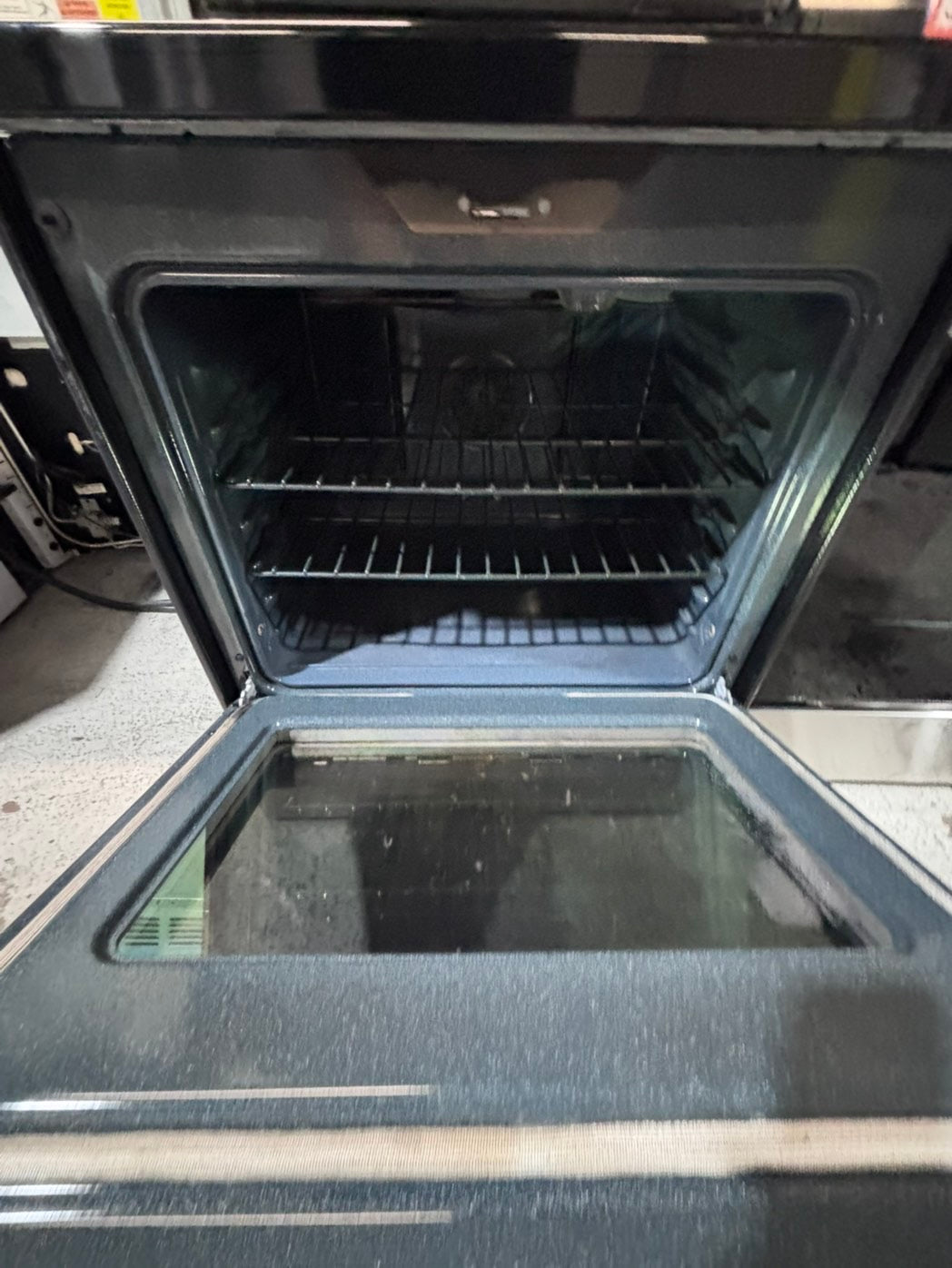 >*GE electric 220v glass top range 5 burner  bake Broil roast self clean stainless steel 30" Refurbished #ES43S3B